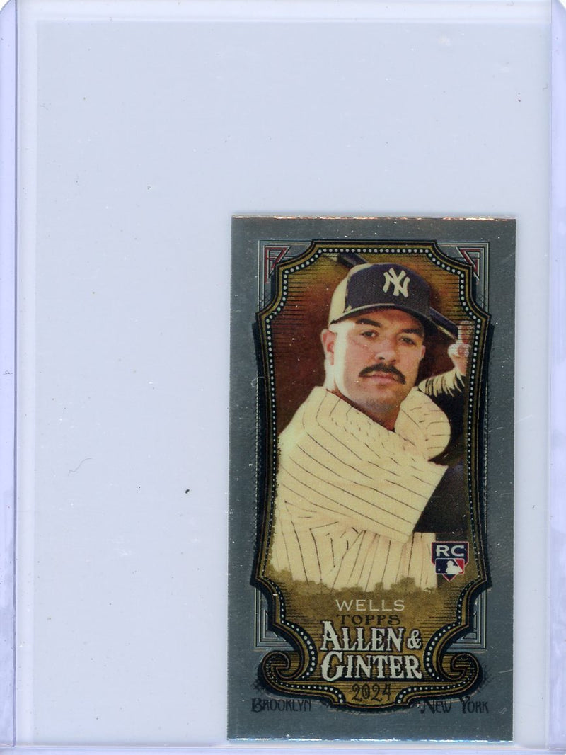 Austin Wells 2024 Topps Allen & Ginter mini chrome rookie card