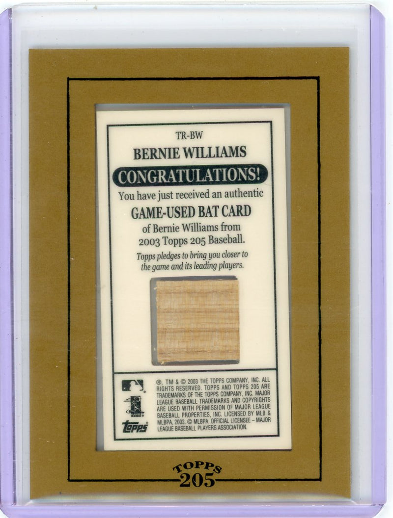 Bernie Williams 2003 Topps T206 Bat Relic