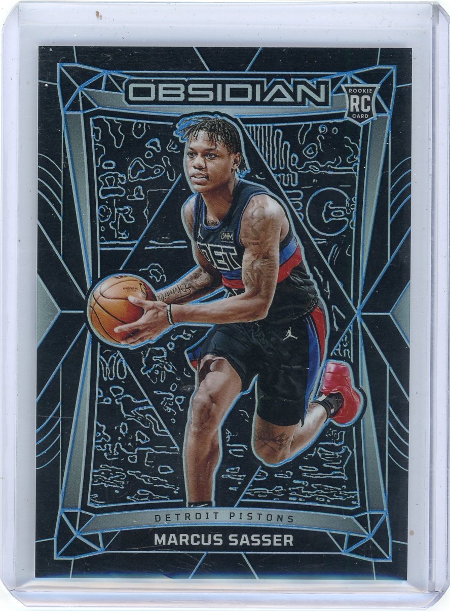 Marcus Sasser 2023 Panini Obsidian Electric Etch Blue Rookie #'d 21/30