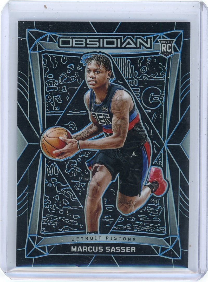 Marcus Sasser 2023 Panini Obsidian Electric Etch Blue Rookie 