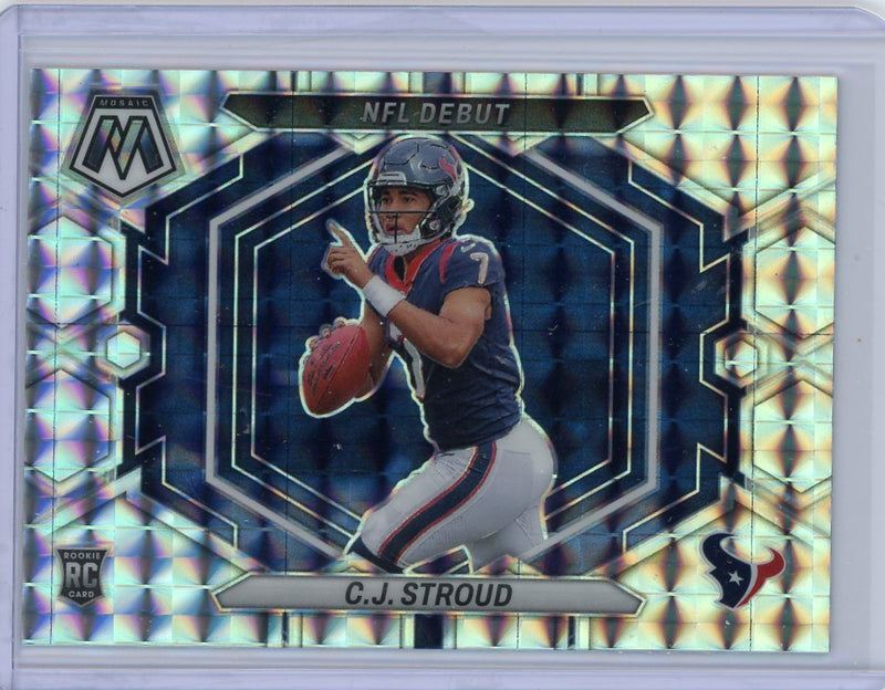 CJ Stroud 2023 Panini Mosaic Debut silver mosaic prizm rookie card