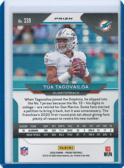 Tua Tagovailoa 2020 Panini Prizm Red/White/Blue prizm rookie card