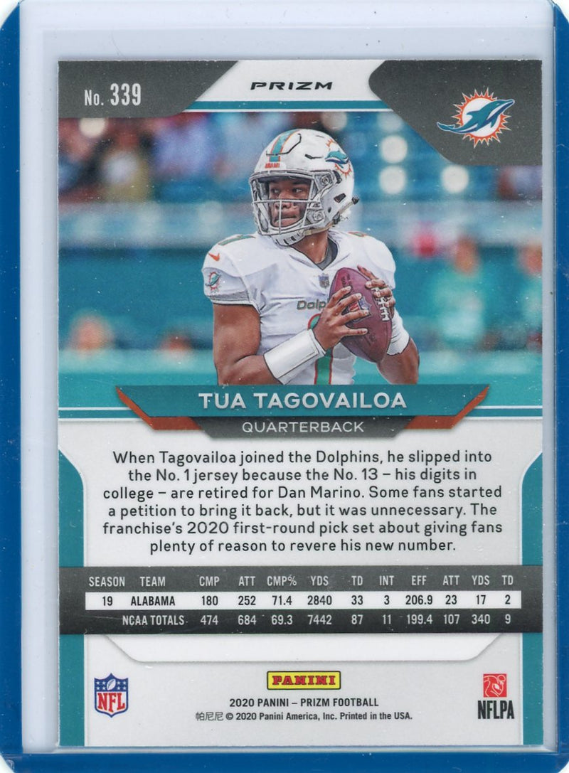 Tua Tagovailoa 2020 Panini Prizm Red/White/Blue prizm rookie card