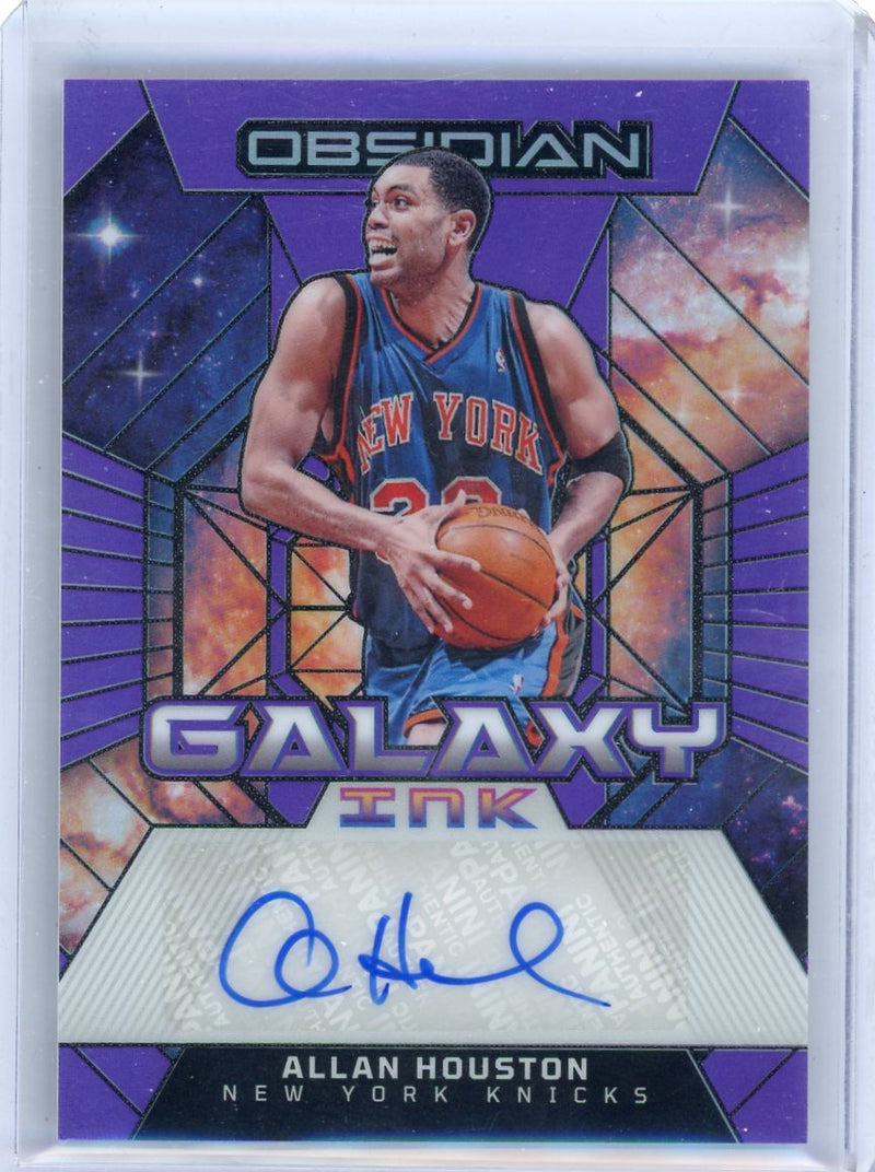 Allan Houston 2023 Panini Obsidian Galaxy Purple Flood Autograph 