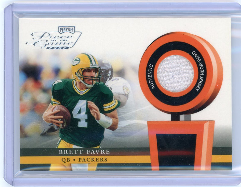 Brett Favre 2002 Playoff Piece of the Game auth. game-worn jersey relic