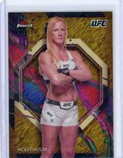 Holly Holm 2024 Topps Finest UFC gold shimmer refractor #'d 17/39