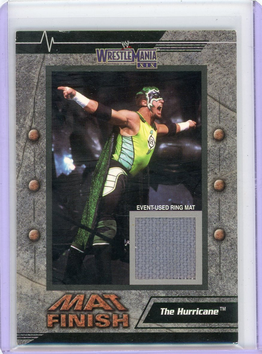 The Hurricane 2003 Fleer WWE Wrestlemania XIX Mat Finish Relic