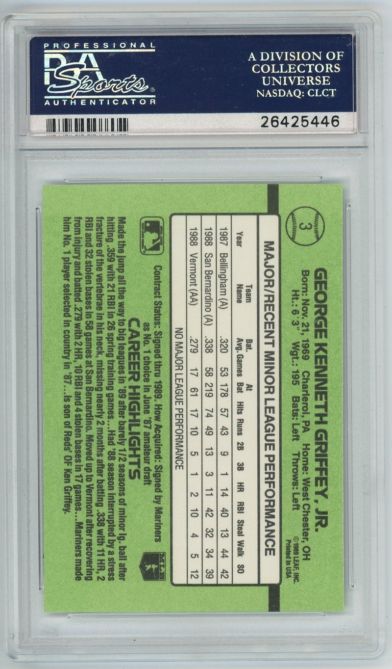 Ken Griffey Jr. 1989 Donruss The Rookies PSA 10