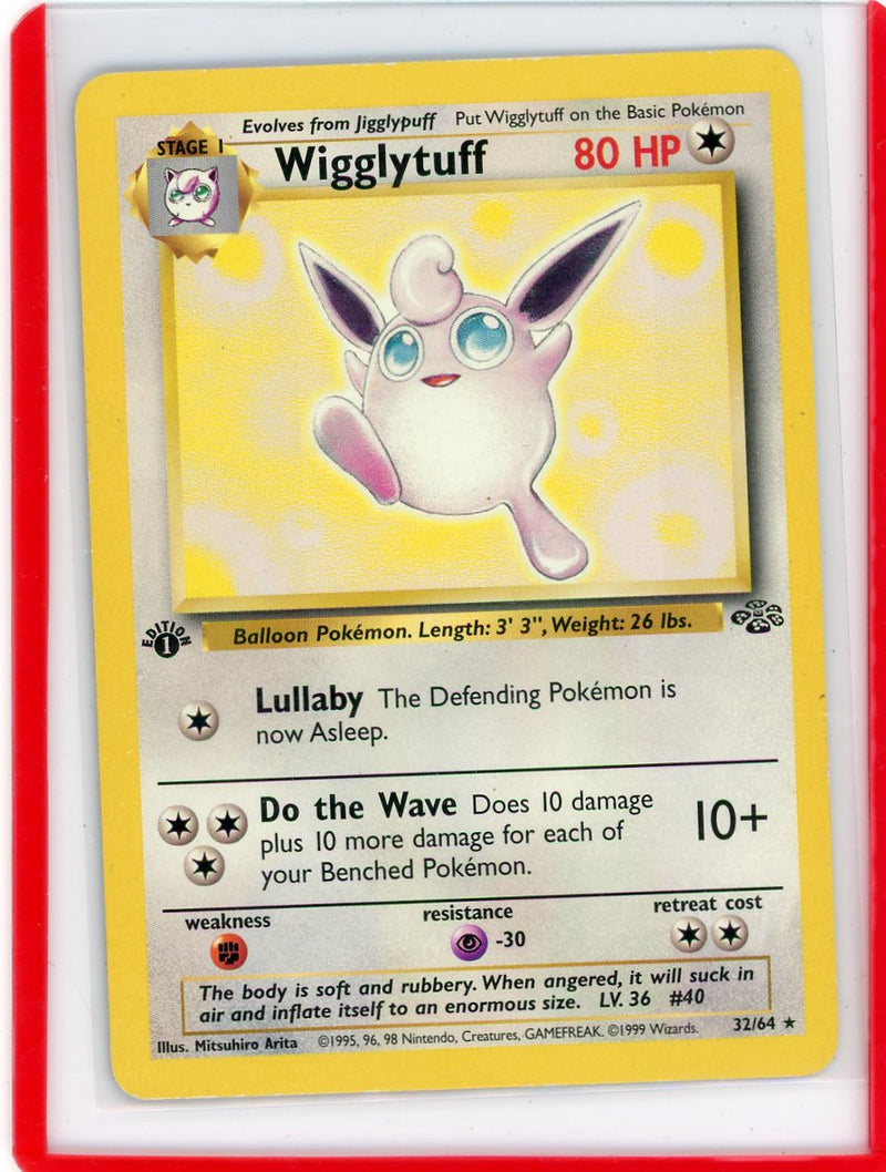 Wigglytuff 1999 Pokemon Jungle 1st Edition rare non holo 32/64 HP