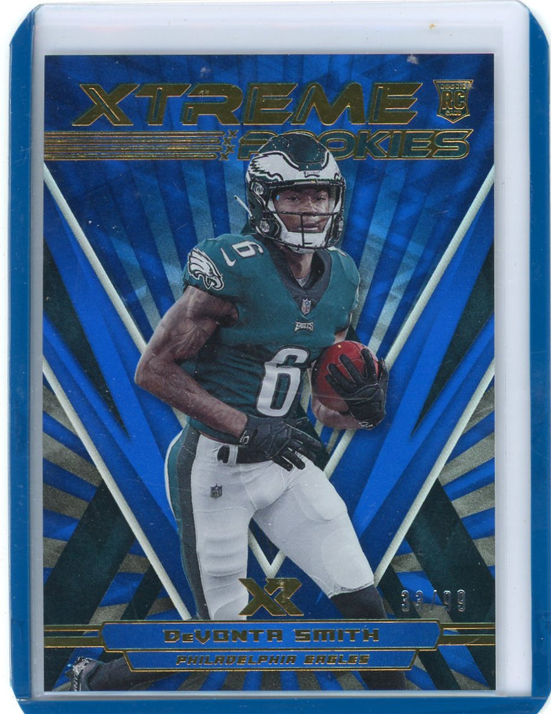 DeVonta Smith 2021 Panini XR Xtreme Rookies blue foil 