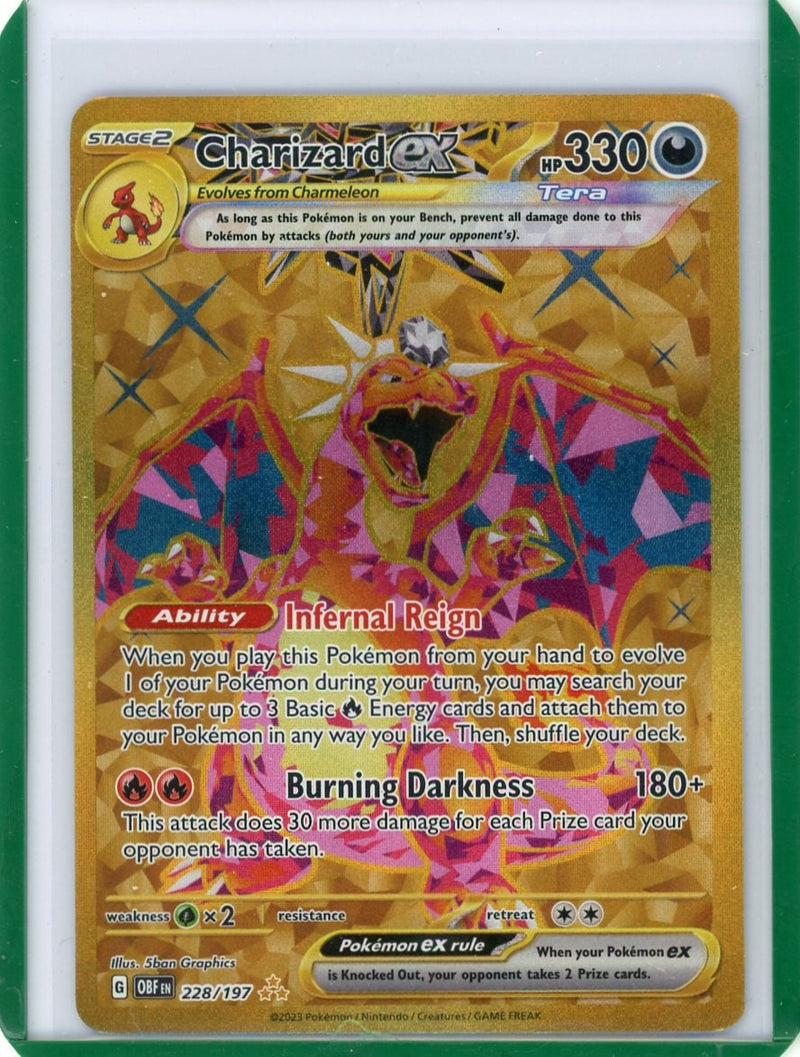 Charizard ex 2023 Pokemon Obsidian Flames lucky gold rare holo 