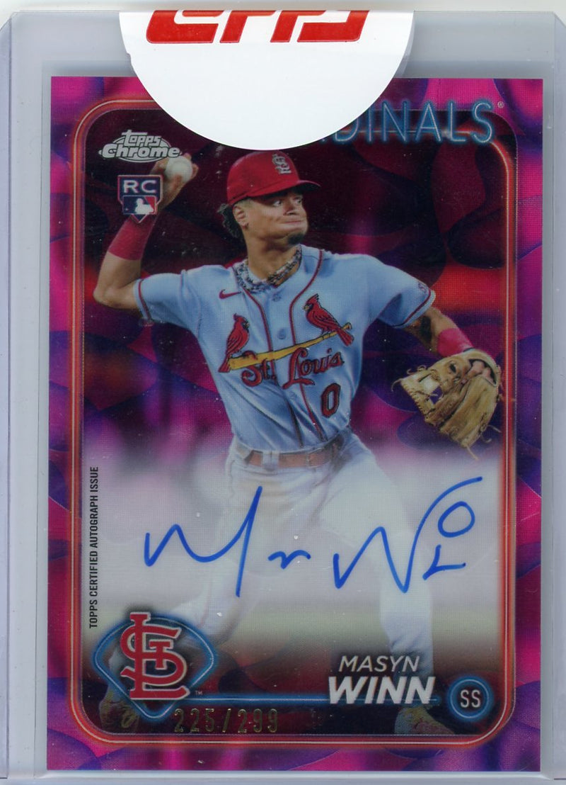 Masyn Winn 2024 Topps Chrome Update autograph magenta/purple lava lamp refractor rookie card 