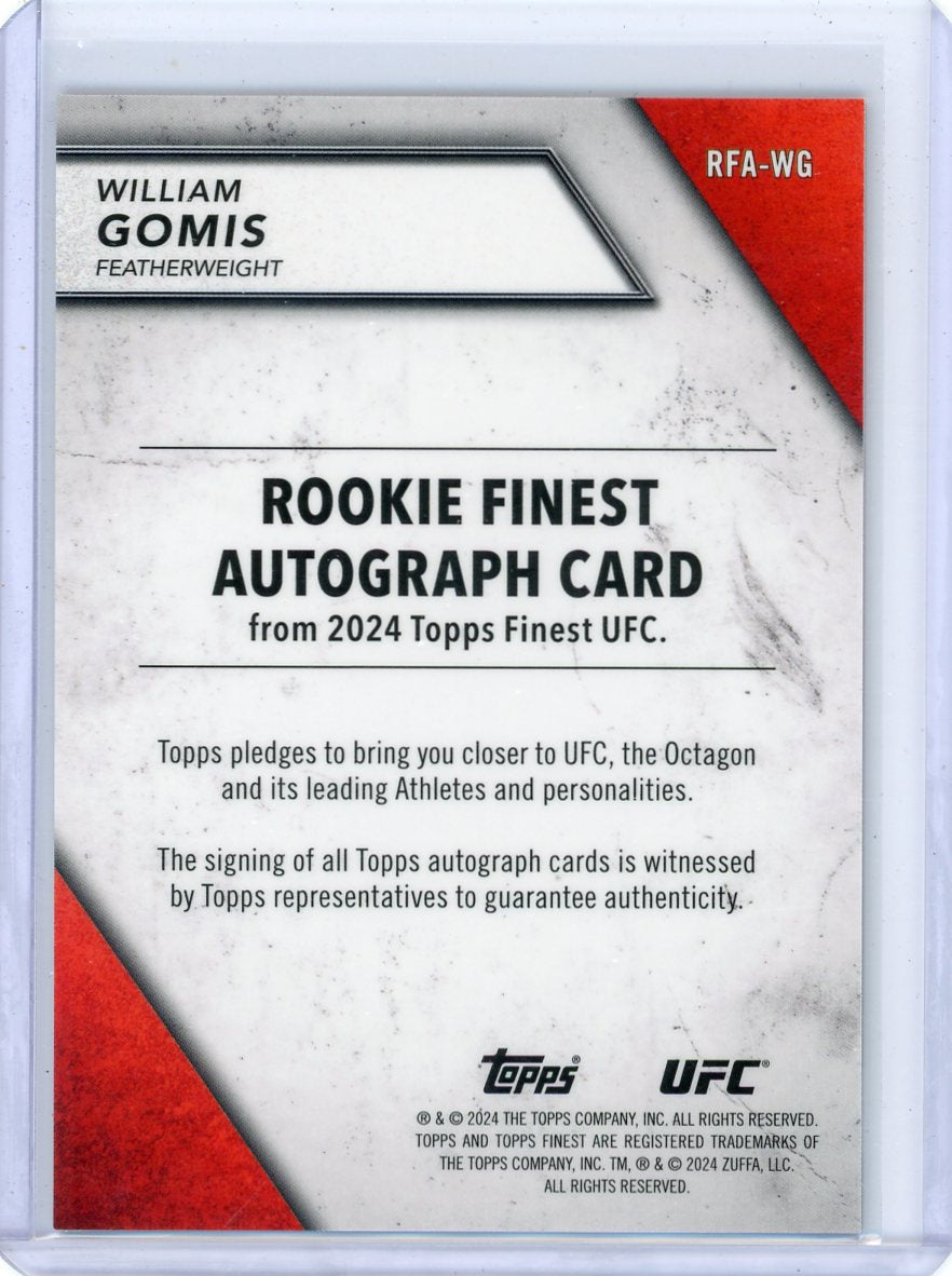 Williams Gomis 2024 Topps Finest Rookies autograph red shimmer refractor
