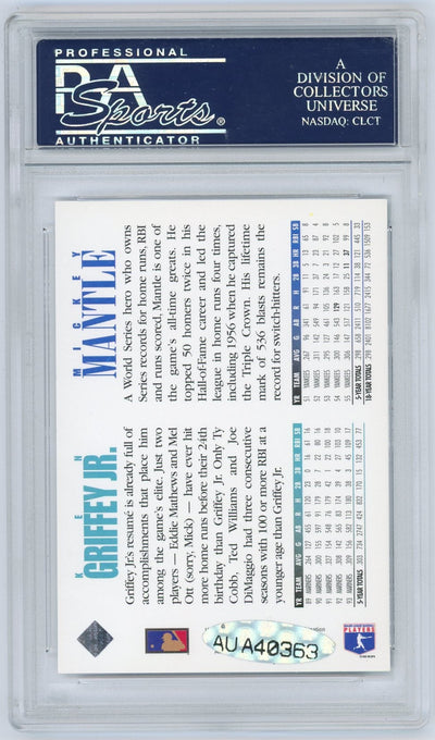 Ken Griffey Jr. 1994 Upper Deck Mantle/Griffey Jr Autograph (Griffey Jr) PSA Authentic