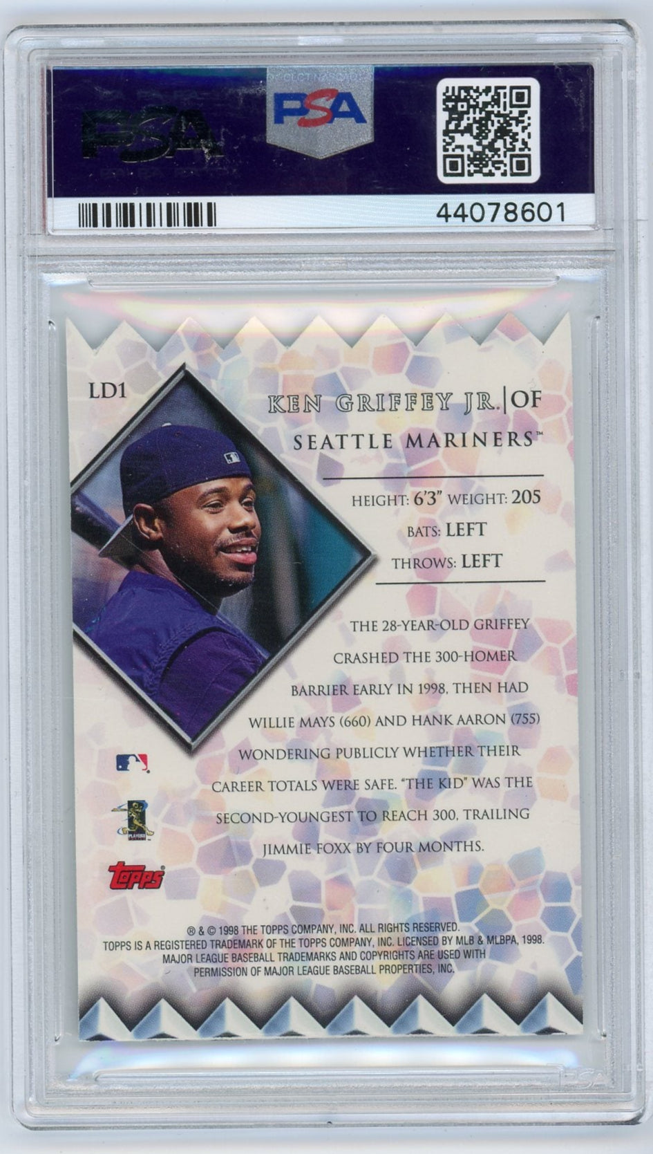 Ken Griffey Jr. 1998 Topps Lords of the Diamond #LD1 PSA 9