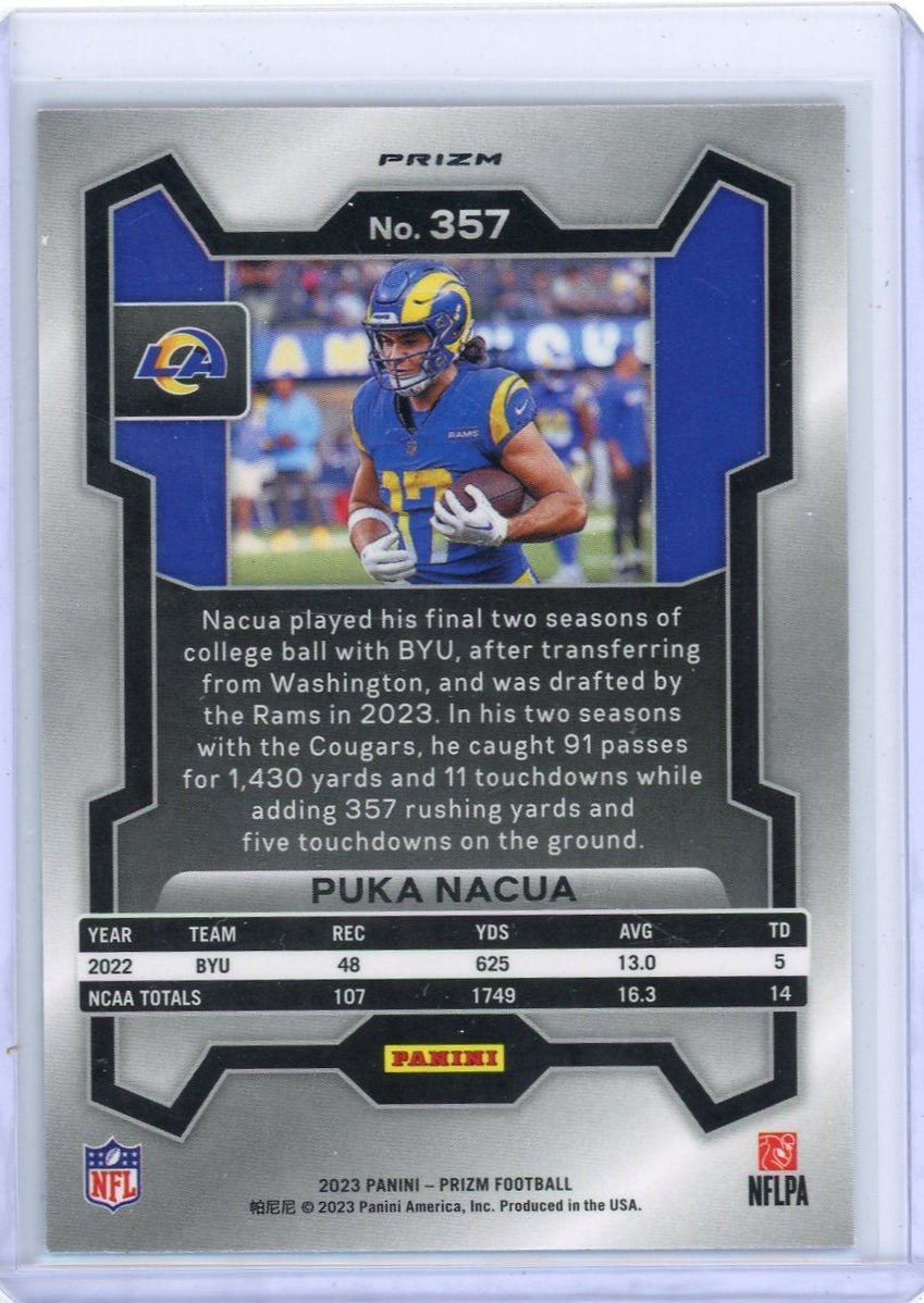 Puka Nacua 2023 Panini Prizm Red White & Blue Rookie