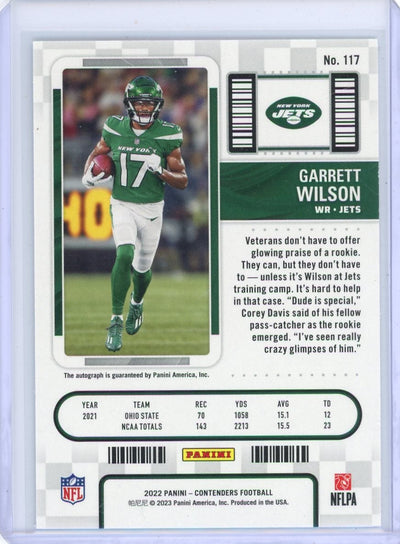 Garrett Wilson 2022 Panini Contenders Rookie Ticket Autograph