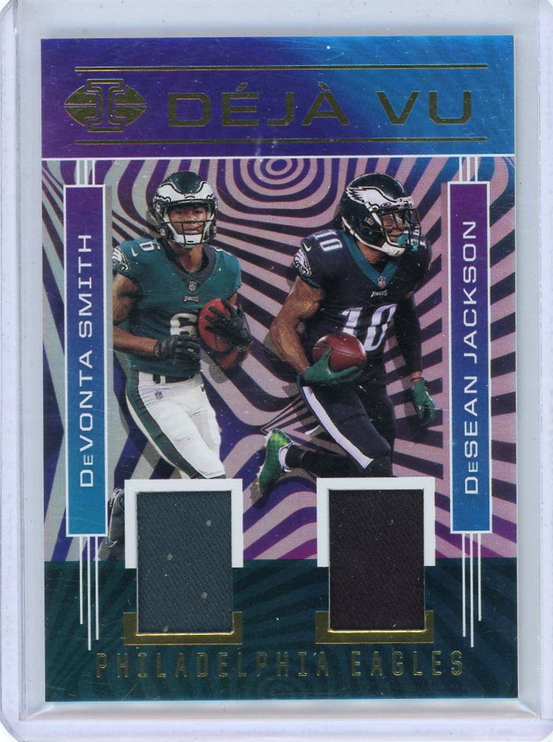 DeVonta Smith DeSean Jackson 2021 Panini Illusians Deja Vu dual relic