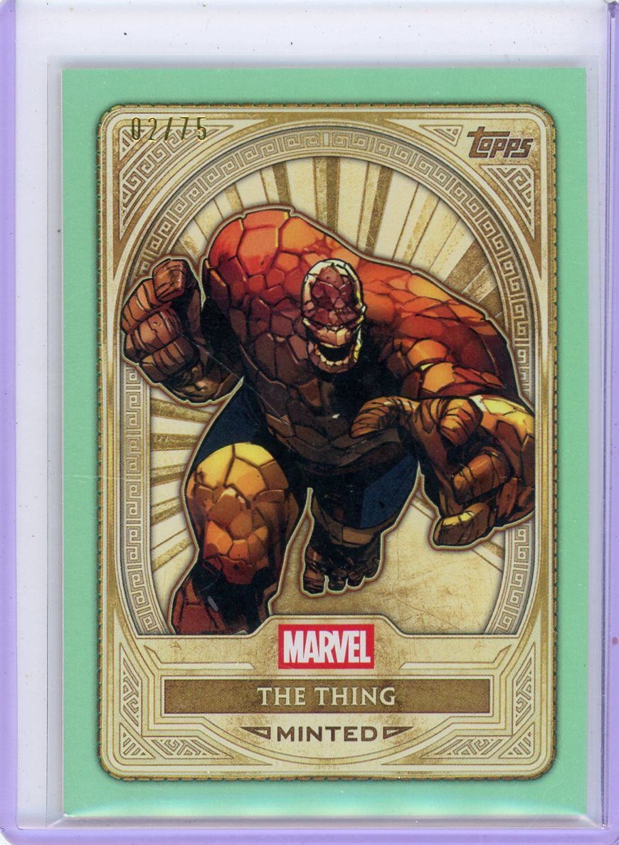 The Thing 2025 Topps Marvel Mint Aqua #'d 02/75