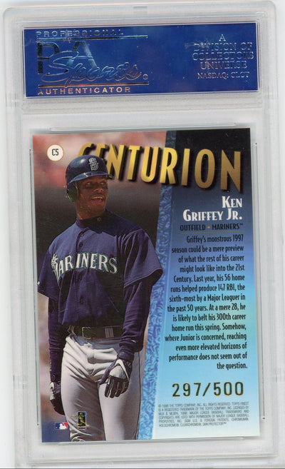 Ken Griffey Jr. 1998 Topps Finest Centurion w/Coating #'d/500 PSA 10