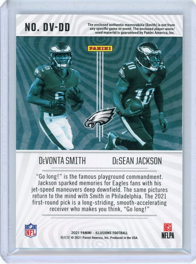 DeVonta Smith DeSean Jackson 2021 Panini Illusians Deja Vu dual relic