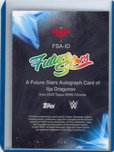 Ilja Dragunov 2025 Topps Chrome WWE Future Stars autograph gold ref. #'d 13/50