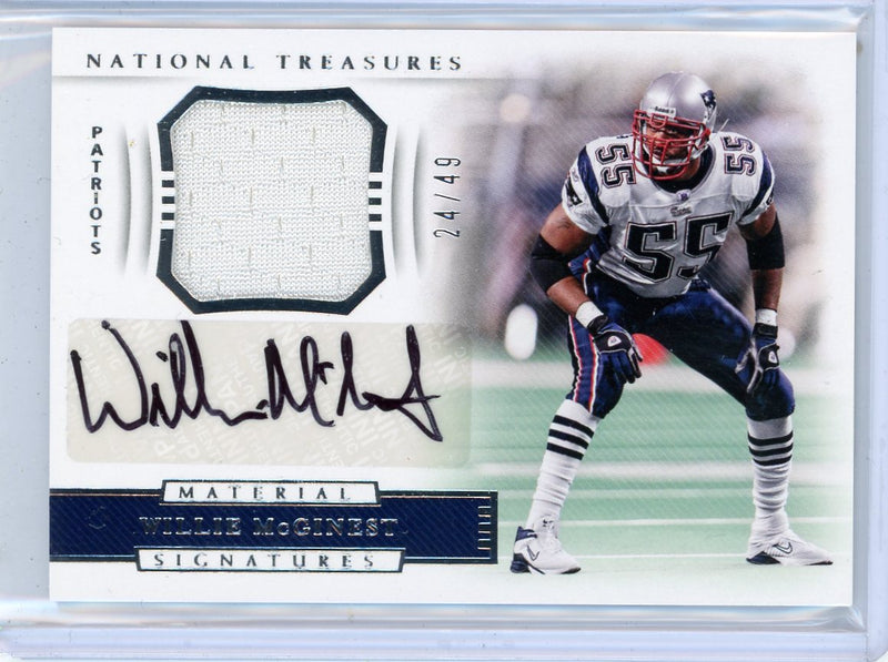 Willie McGinest 2018 Panini National Treasures Material Signatures relic 