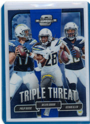 P Rivers M Gordon K Allen 2018 Panini Contenders Optic Triple Threat blue prizm #'d 23/25