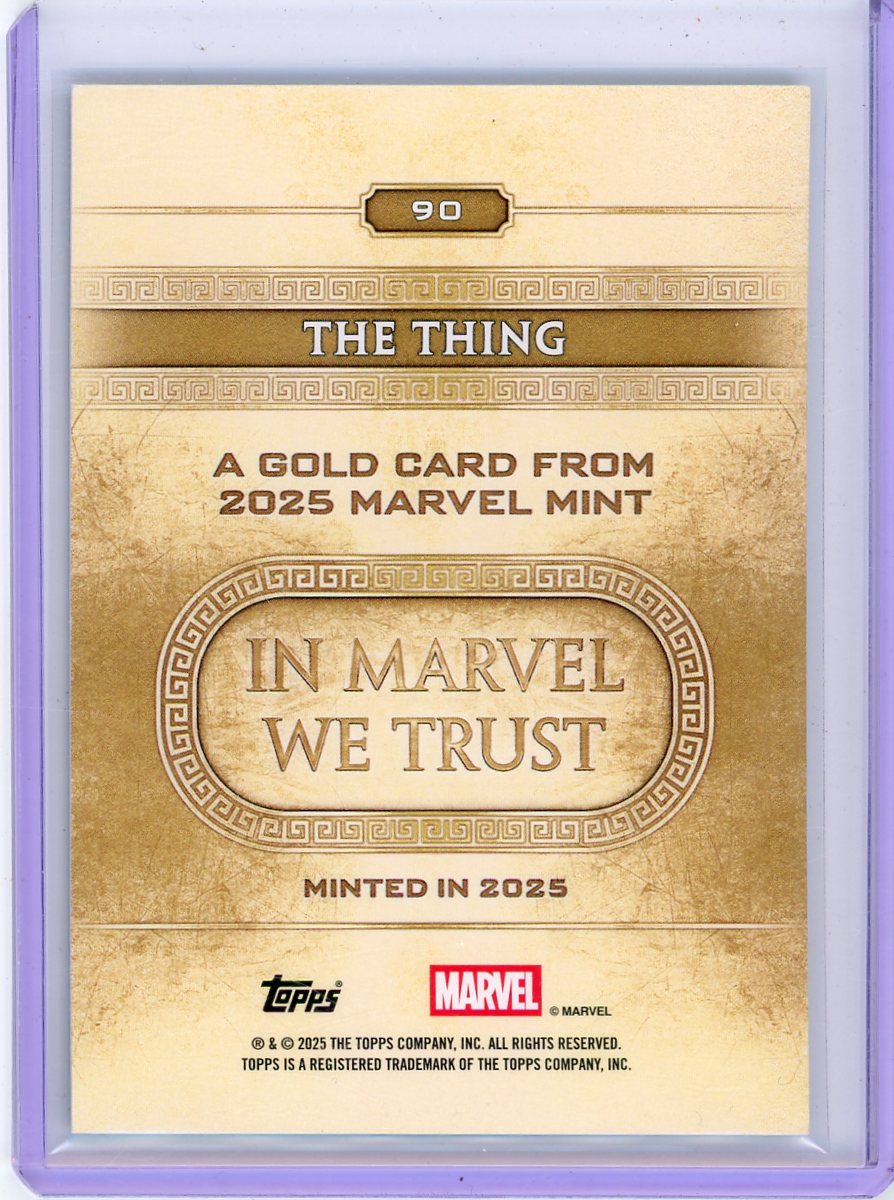 The Thing 2025 Topps Marvel Mint Aqua #'d 02/75