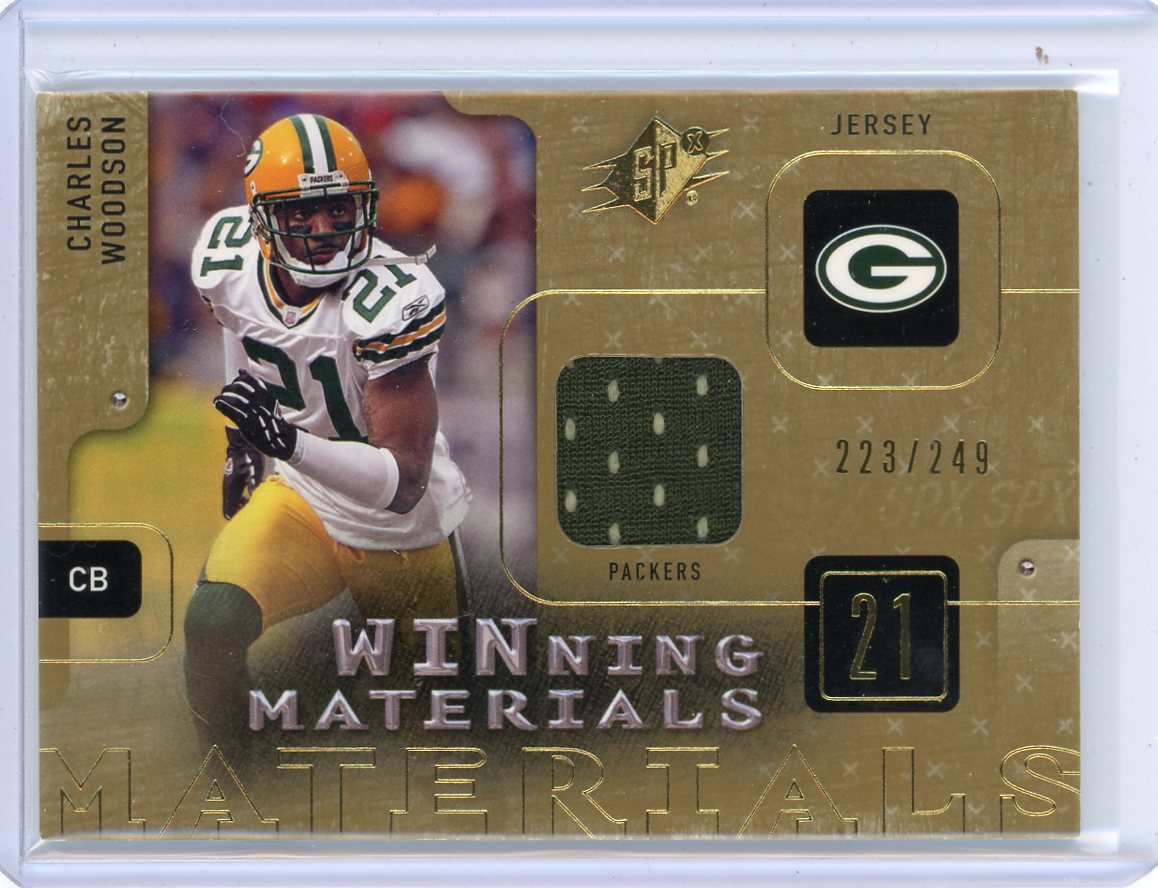 Charles Woodson 2009 Upper Deck SPX Winning Materials auth. game-used jersey relic #'d 223/249