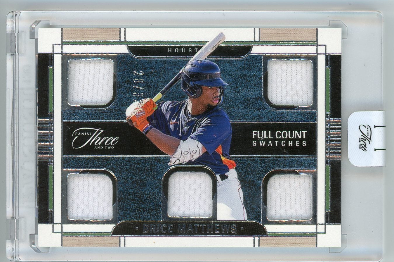 Brice Matthews 2024 Panini Three & Two Full Count Swatches relic #'d 28/32
