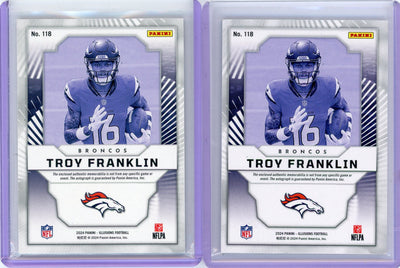 Troy Franklin 2024 Panini Illusions First Impressions RPA 2-card lot /199 + /399