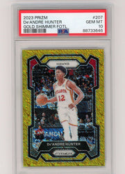 De'Andre Hunter 2023-24 Panini Prizm FOTL gold shimmer prizm #'d 02/10 PSA 10