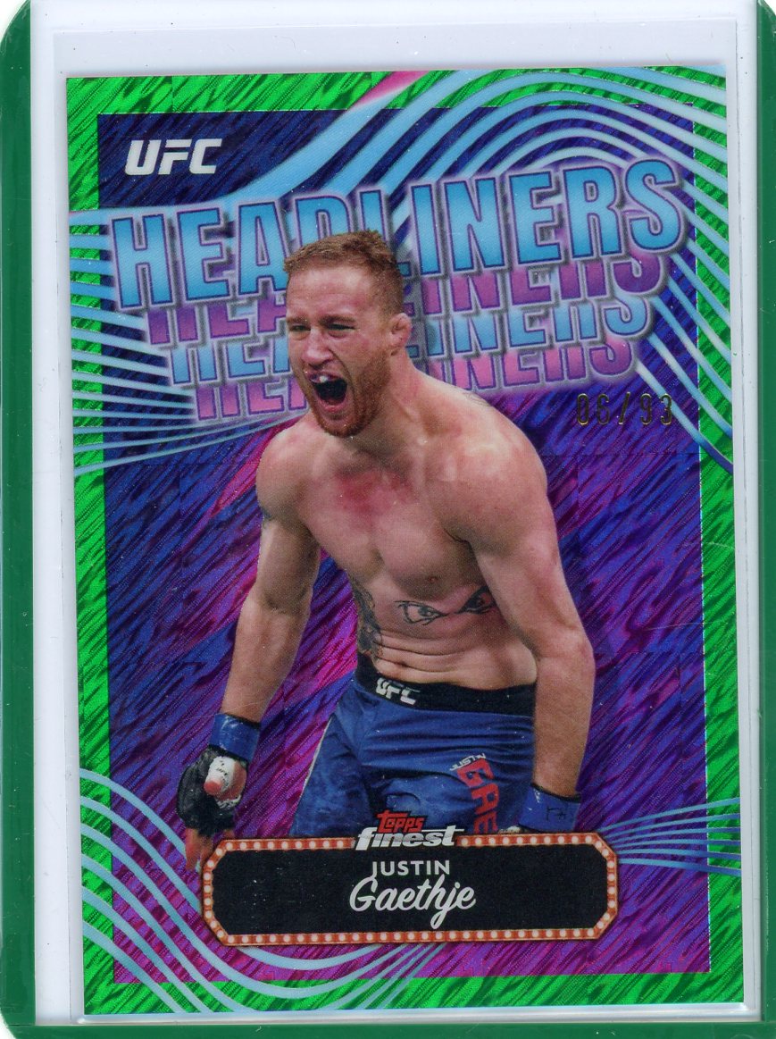 Justin Gaethjie 2024 Topps Finest Headliners green shimmer refractor #'d 06/93