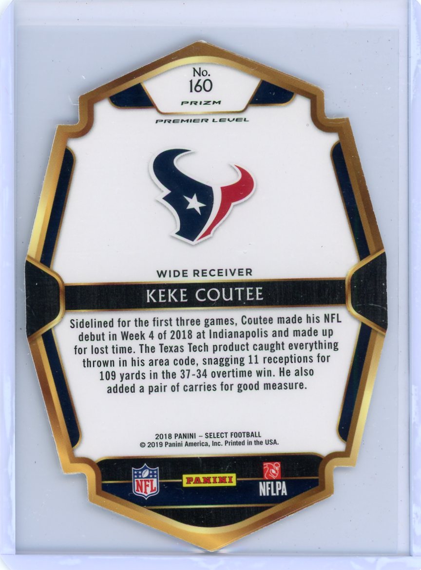 Keke Coutee 2018 Panini Select Zebra prizm die-cut rookie card HP