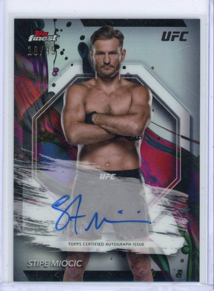 Stipe Miocic 2024 Topps Finest UFC Autograph Refractor #'d 18/99