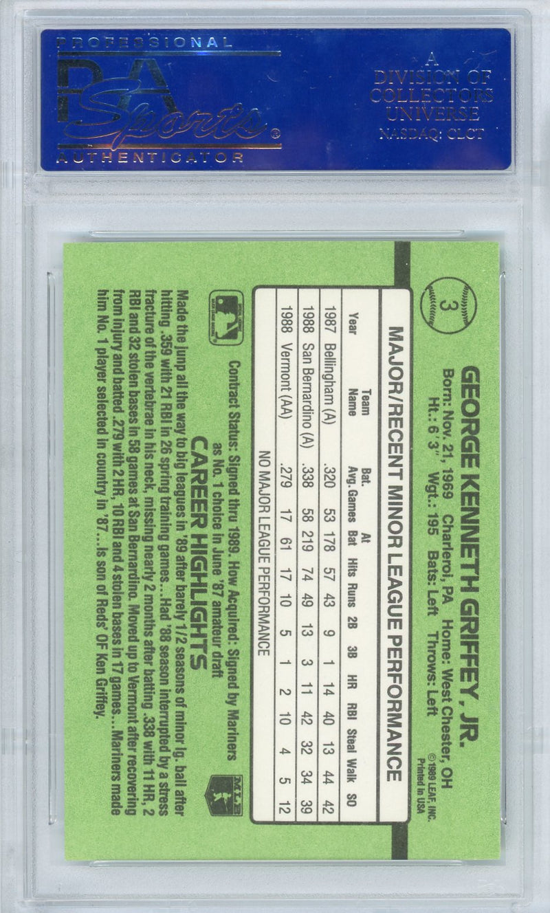 Ken Griffey Jr. 1989 Donruss The Rookies Auto Hand Numbered 203/500 PSA/DNA Authentic