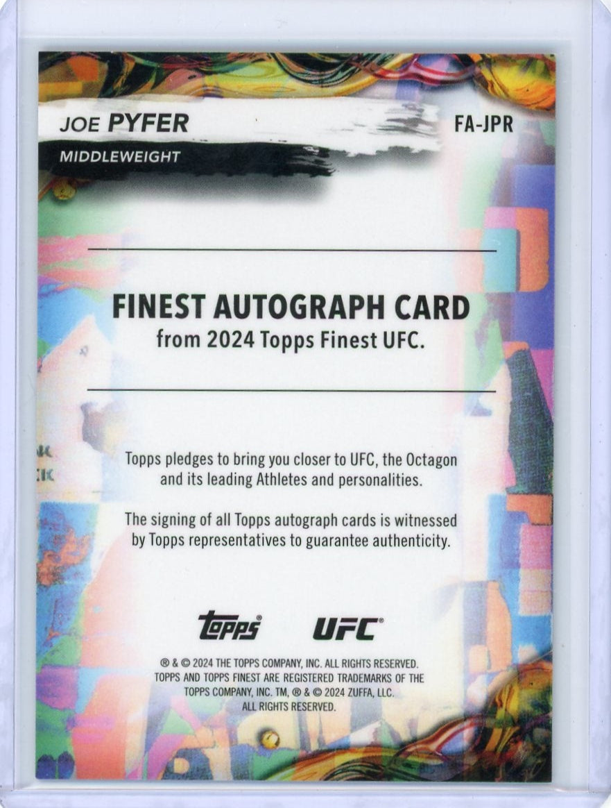 Joe Pyfer 2024 Topps Finest UFC Autograph Blue Refractor #'d 04/75