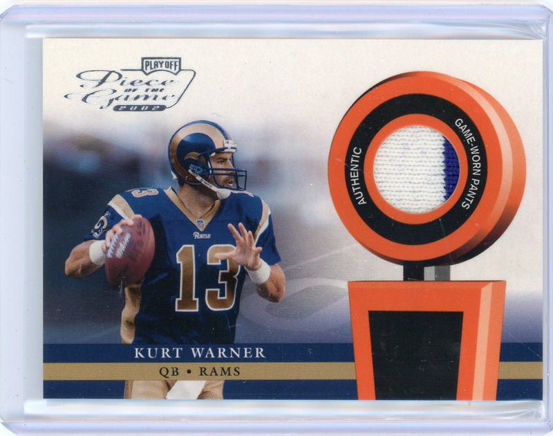 Kurt Warner 2002 Playoff Piece of the Game auth. game-used jersey relic