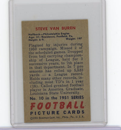 Steve Van Buren 1951 Bowman #10