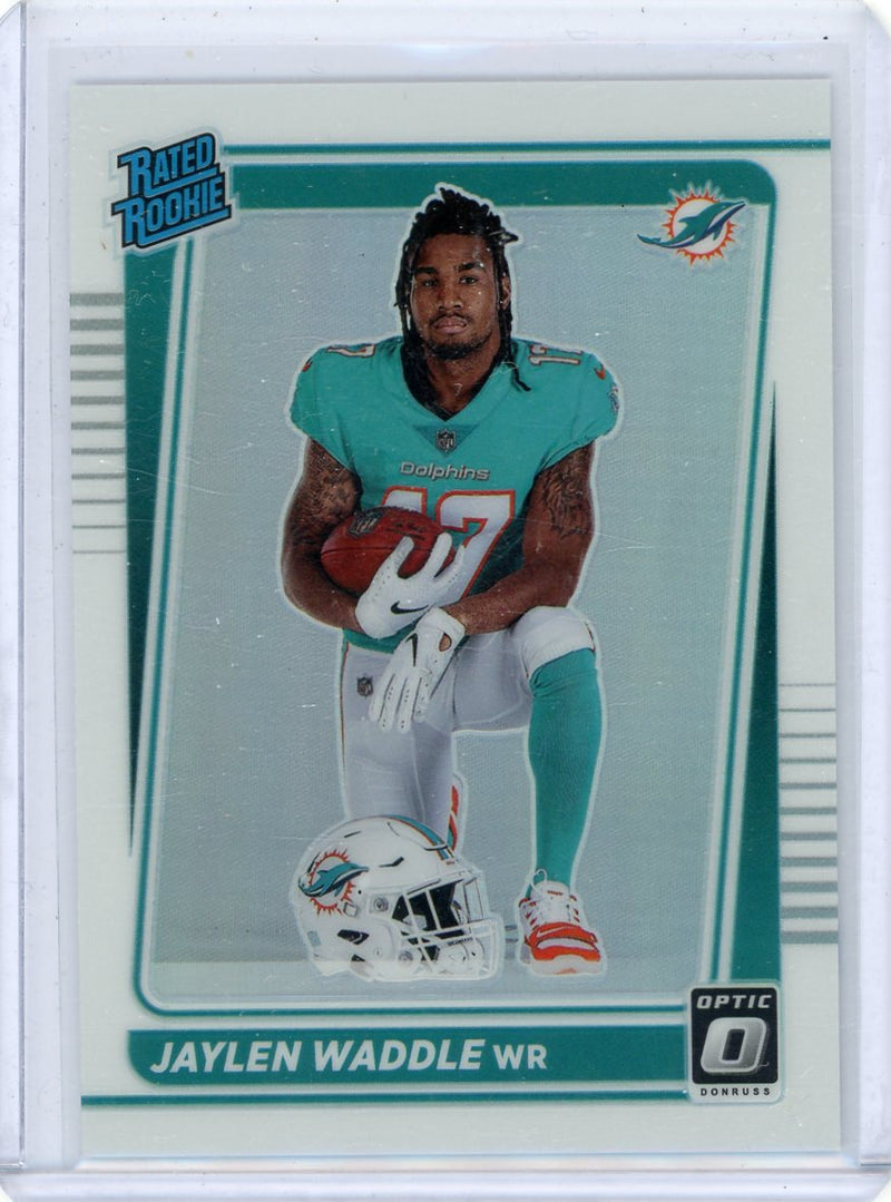 Jaylen Waddle 2021 Panini Donruss Optic silver holo variation rookie card