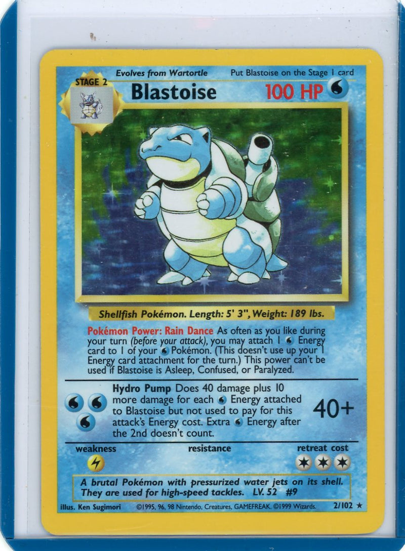 Blastoise Pokémon 1999 Base Set Holo NM 