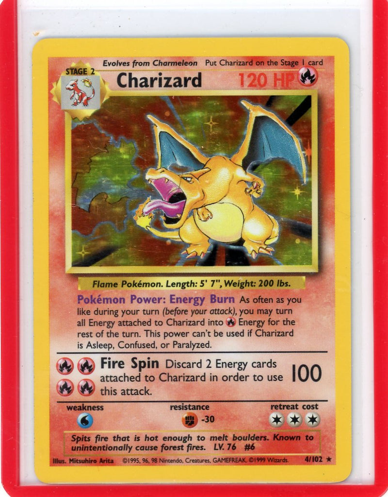 Charizard Pokémon 1999 Base Set Holo NM 