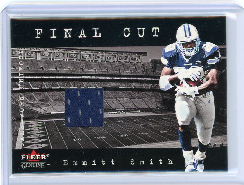 Emmitt Smith 2001 Fleer Genuine Final Cut auth. game-used jersey relic