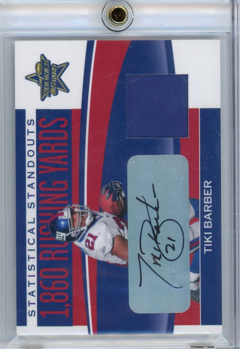 Tiki Barber 2006 Donruss Leaf Rookies & Stars Statistical Standouts autograph 