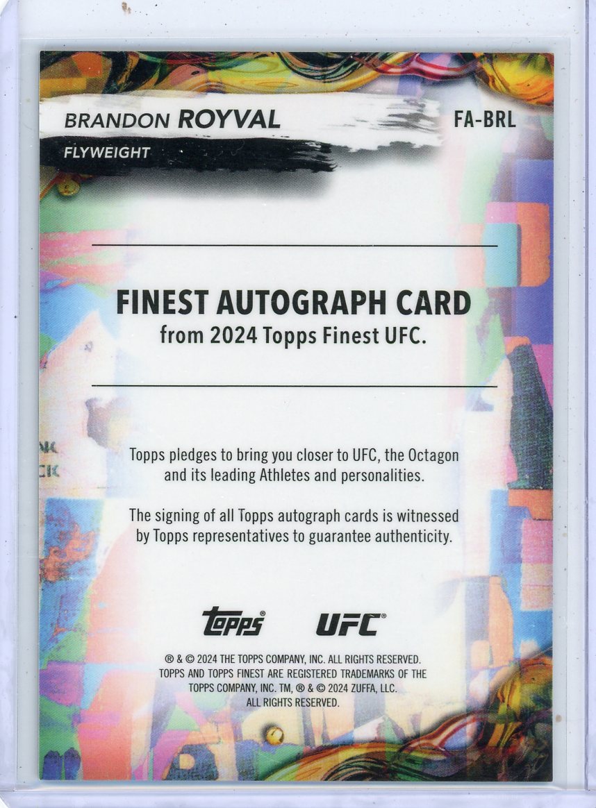 Brandon Royval 2024 Topps Finest UFC Autograph Blue Refractor #'d 02/75