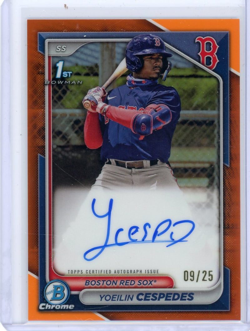 Yoeilin Cespedes 2024 1st Bowman Chrome orange ref. autograph 