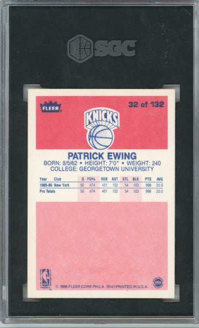 Patrick Ewing 1986-87 Fleer #32 SGC 8