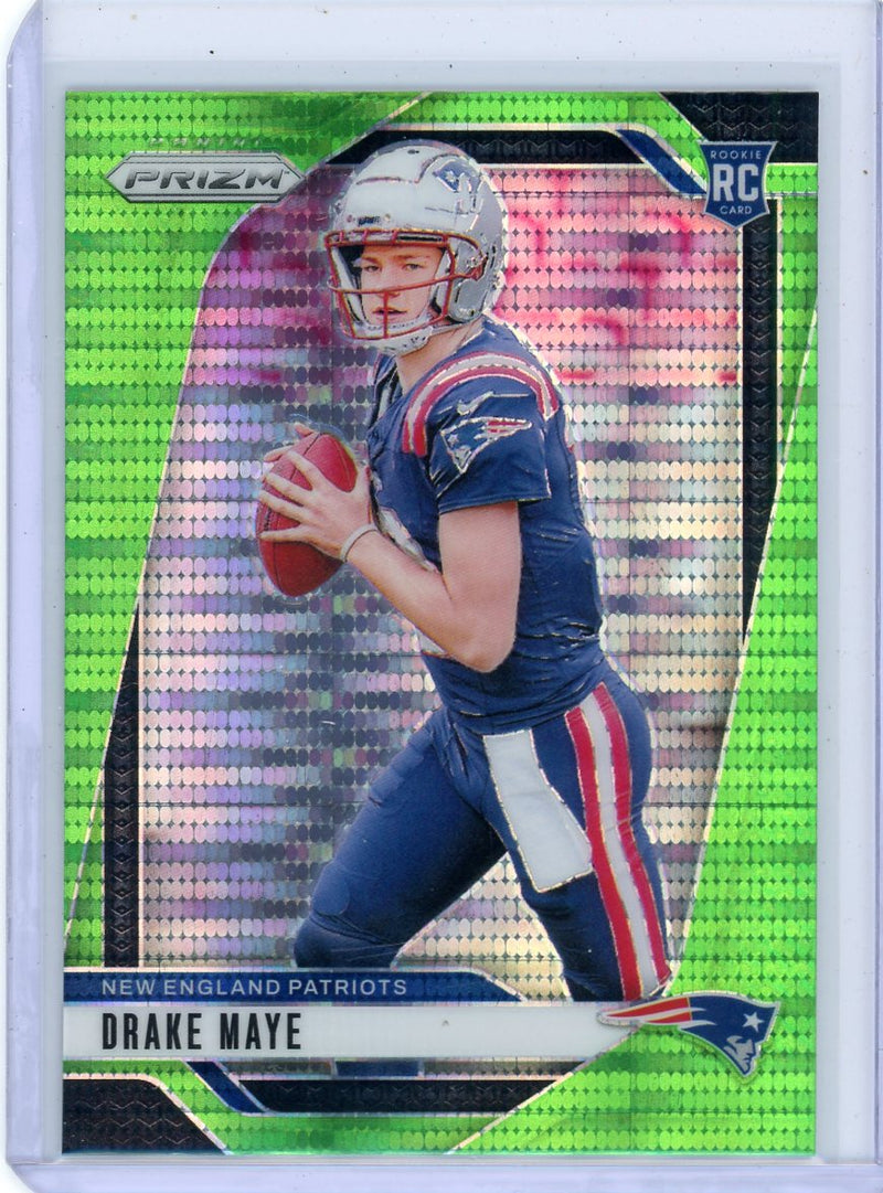 Drake Maye 2024 Panini Prizm Green Pulsar Rookie
