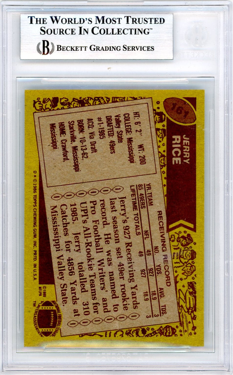 Jerry Rice 1986 Topps Rookie Card 